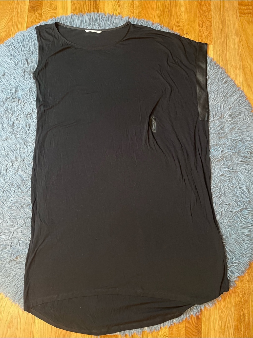 Elaine Kim Black Sleeveless Cape Midi Dress S